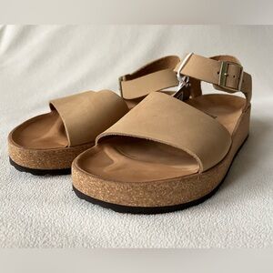 Tan nubuck leather sandals by Papillio. Size 7.